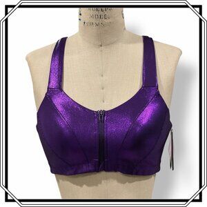 VICTORIA'S SECRET Maximum Support Metallic Purple Sports Bra - 36B / NWT
